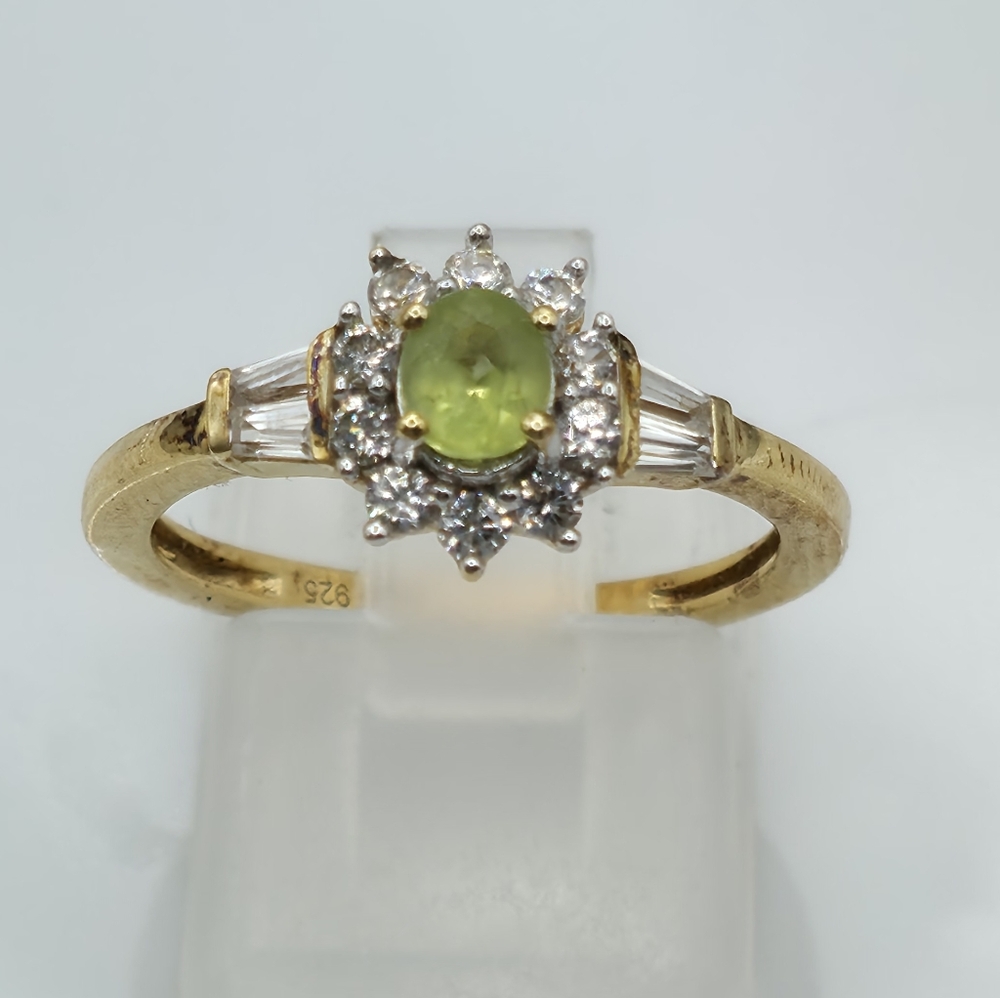 NWOT Rare Genuine Sava Sphene Sunburst Ring